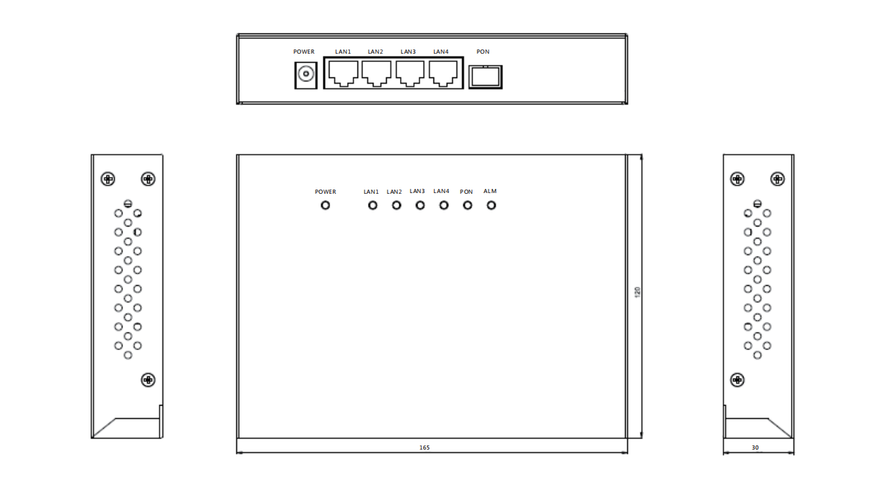 IP2000-2105L-DC PON Terminal ONU Optical Network Unit